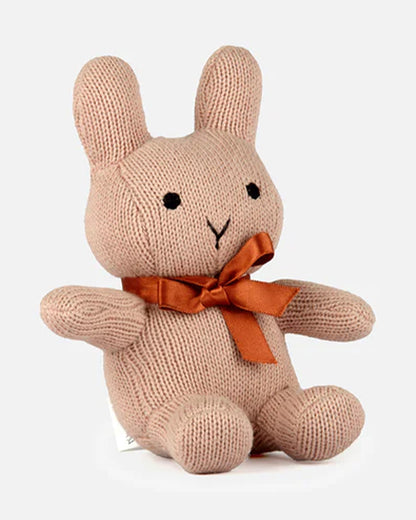 Bambini Baby Pink Bun Bunny Knitted Soft Toy-Improves Tactile Stimulation-Plush Cuddly Toy For Newborn