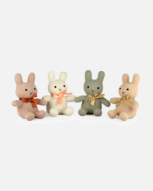 Bambini Sweet Green Bun Bunny Knitted Soft Toy-Improves Tactile Stimulation-Plush Cuddly Toy For Newborn