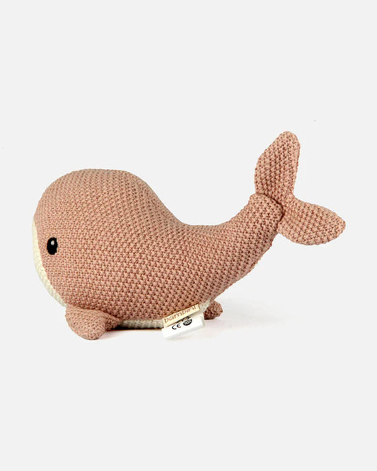 Bambini Baby Pink Lucy Whale Knitted Soft Toy-Improves Tactile Stimulation-Plush Cuddly Toy For Newborn