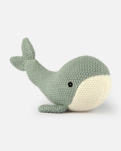 Bambini Duck Egg Lucy Whale Knitted Soft Toy-Improves Tactile Stimulation-Plush Cuddly Toy For Newborn