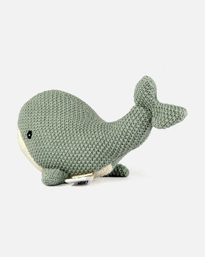 Bambini Duck Egg Lucy Whale Knitted Soft Toy-Improves Tactile Stimulation-Plush Cuddly Toy For Newborn