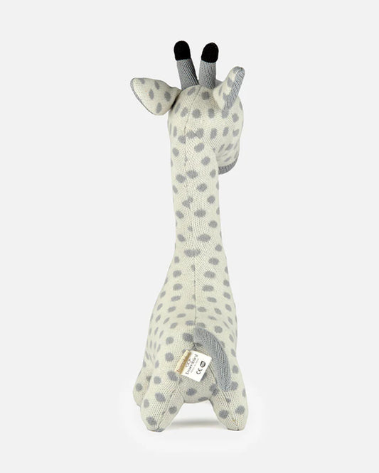 Bambini Baby Blue Spotty Giraffe Knitted Soft Toy-Improves Tactile Stimulation-Plush Cuddly Toy For Newborn