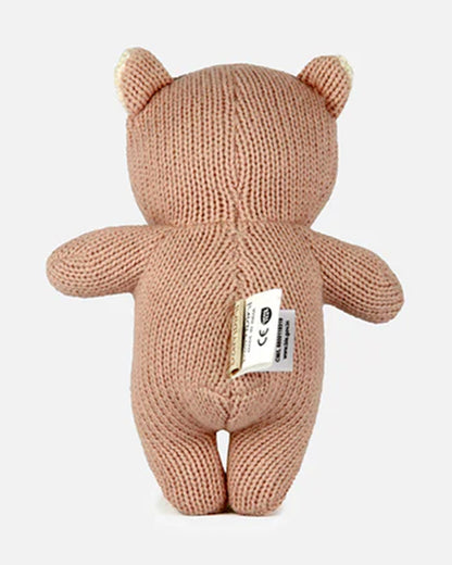 Bambini Baby Pink Teddy Bear Knitted Soft Toy-Improves Tactile Stimulation-Plush Cuddly Toy For Newborn