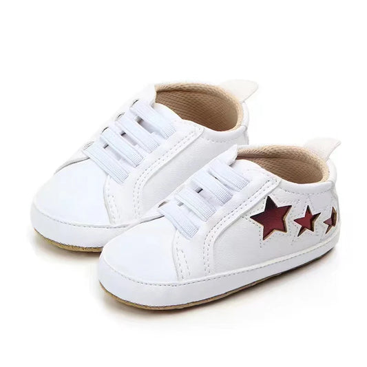 NINO BELLO White Star Slip On Shoes For Infants