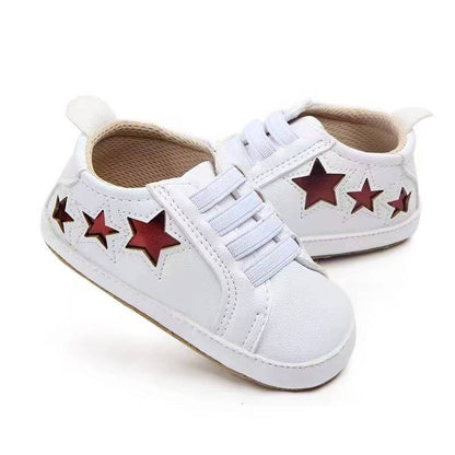NINO BELLO White Star Slip On Shoes For Infants