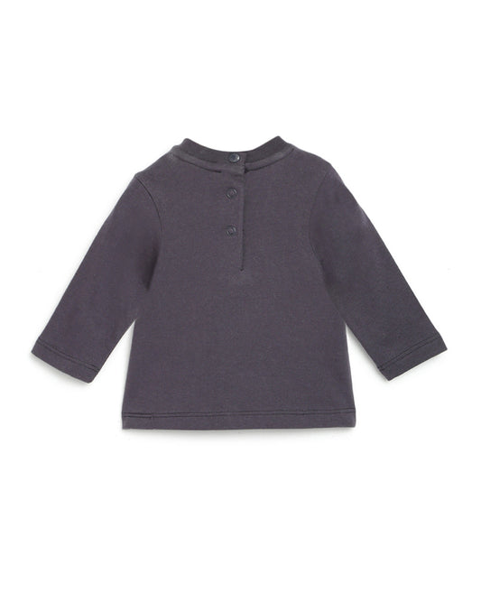 Chicco Dark Grey T-shirt-Printed-Cotton-For Infants