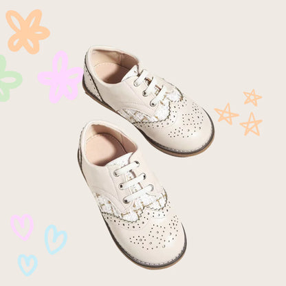 NINO BELLO Beige Brogue Slip On Shoes For Infants