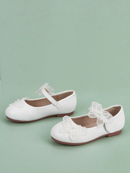NINO BELLO White Butterfly Velcro Bellies For Infants