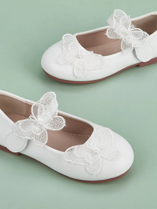 NINO BELLO White Butterfly Velcro Bellies For Infants