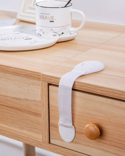 SYGA Baby Safety Lock-Prevents Child from Opening of Cabinet, Drawer & Wardrobe-Easy to Install-White