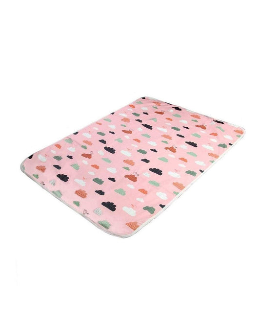 Syga Waterproof Diaper Changing Mat And Mattress Protector-Multilayer-Pink Cloud Design