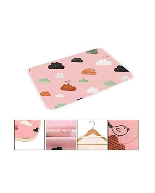 Syga Waterproof Diaper Changing Mat And Mattress Protector-Multilayer-Pink Cloud Design