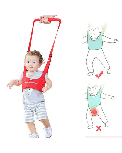 Syga Red Handheld Vest Style Baby Walking Harness-With Adjustable Straps-for Infants