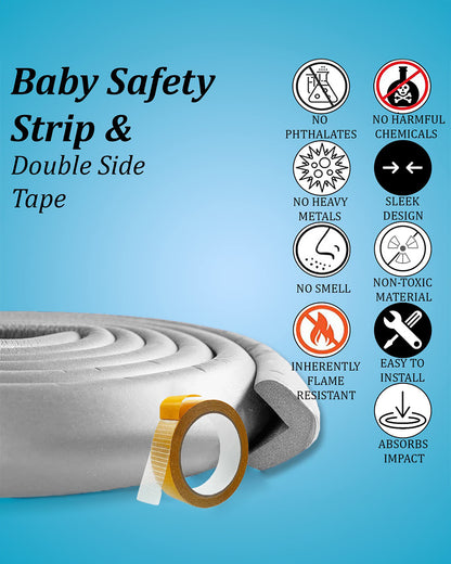 SYGA Baby Corner Guard Protector Kit-Protects Child from Sharp Edges-With Impact Absorbing Foam-L Shape Strip-Grey