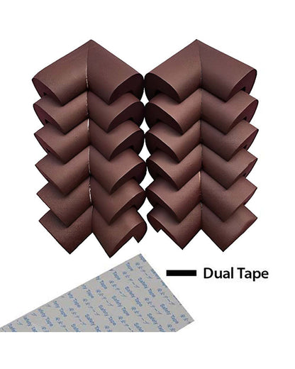 SYGA Edge Guard Protector-Suitable for Table and Desk-With Impact Absorbing Foam-L Shape-Brown