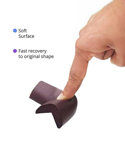 SYGA Edge Guard Protector-Suitable for Table and Desk-With Impact Absorbing Foam-L Shape-Brown