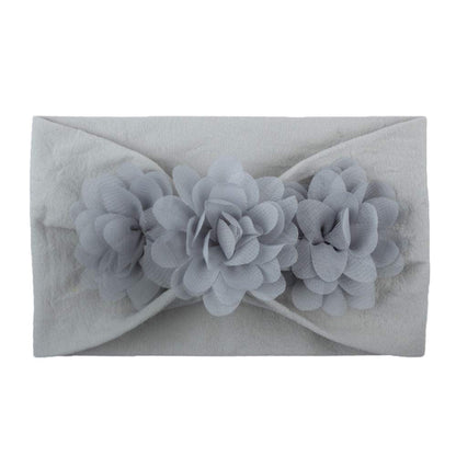 Syga Peach & Grey Headbands-Solid-Nylon-Pack Of 2-For Infants
