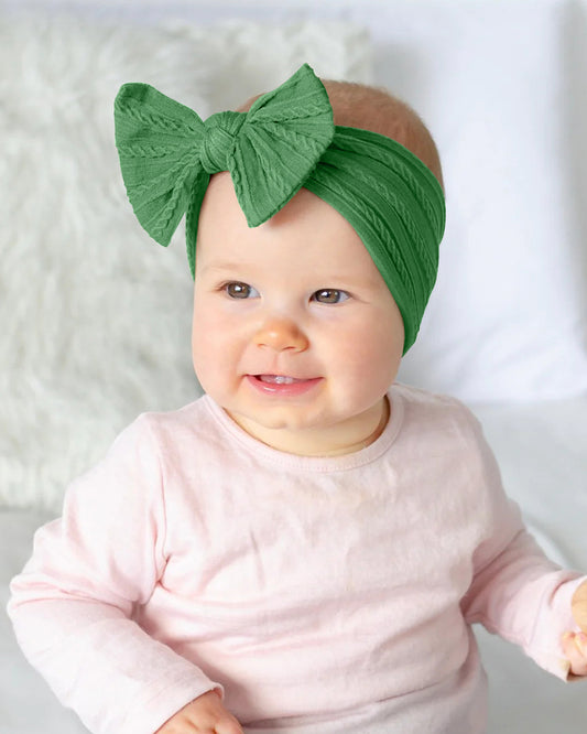 Syga Green Headband-Solid-Cotton Blend-For Infants