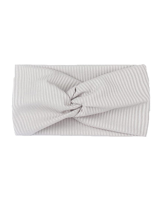 Syga Light Grey Headband-Striped-Cotton-For Infants