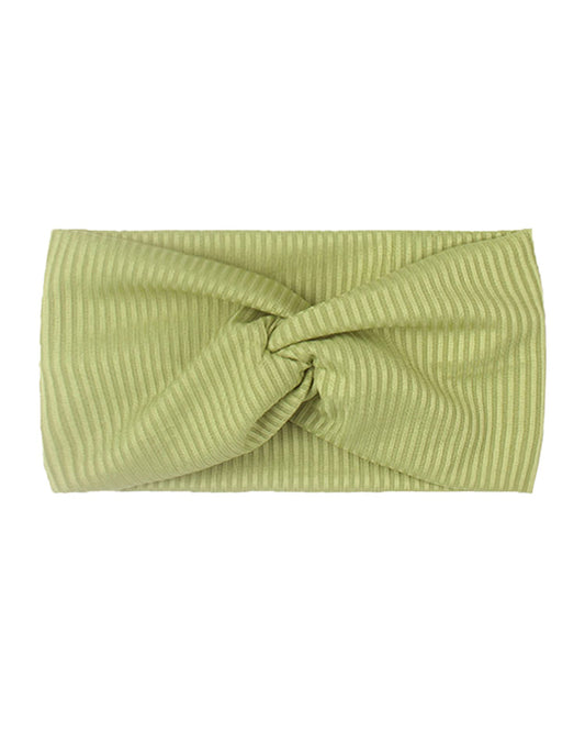 Syga Olive Green Headband-Striped-Cotton-For Infants