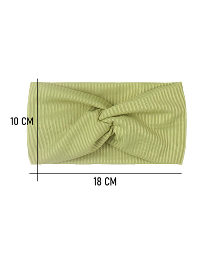 Syga Olive Green Headband-Striped-Cotton-For Infants