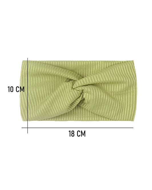 Syga Olive Green Headband-Striped-Cotton-For Infants