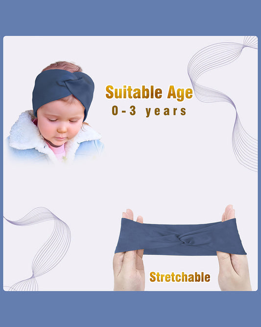 Syga Navy Blue Headband-Solid-Nylon-For Infants