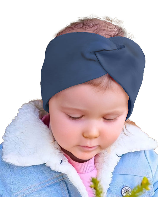 Syga Navy Blue Headband-Solid-Nylon-For Infants