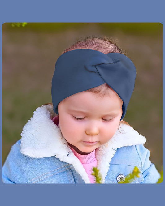 Syga Navy Blue Headband-Solid-Nylon-For Infants