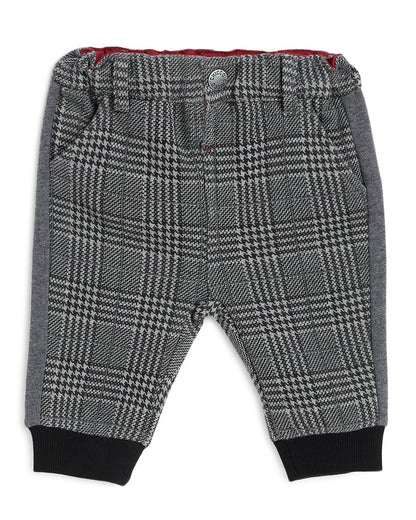 Chicco Medium Grey Trouser-Checked-Cotton-For Infants