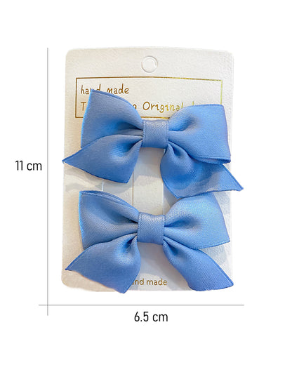 Syga Light Blue Hair Clip-Solid-Cotton Blend-Pack of 2-For Infants