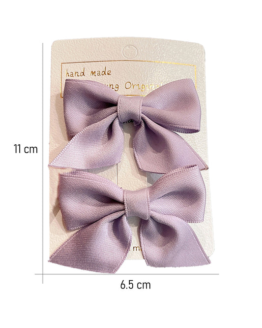 Syga Lilac Hair Clip-Solid-Cotton Blend-Pack of 2-For Infants