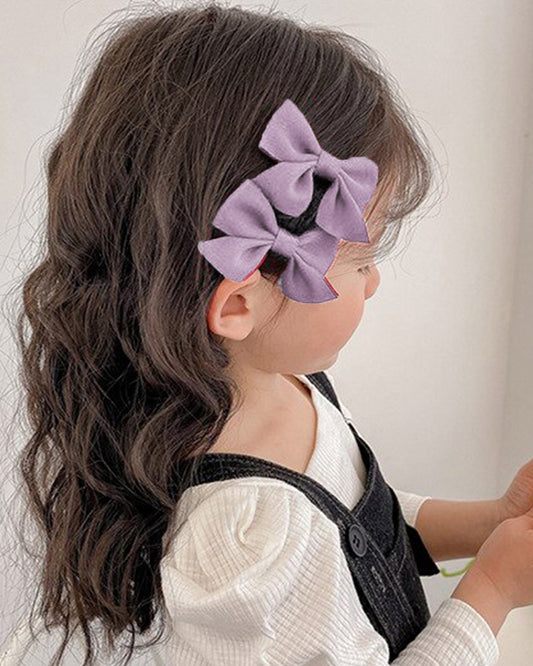 Syga Lilac Hair Clip-Solid-Cotton Blend-Pack of 2-For Infants