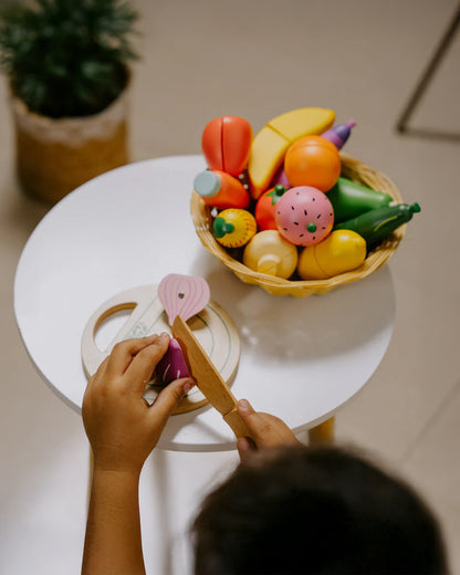 Nesta Toys Wooden Vegetable & Fruit Toy Set-15 Magnetic Pieces-Pretend & Play Toy-24M+