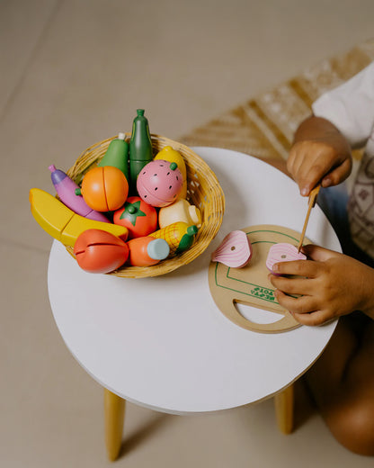 Nesta Toys Wooden Vegetable & Fruit Toy Set-15 Magnetic Pieces-Pretend & Play Toy-24M+