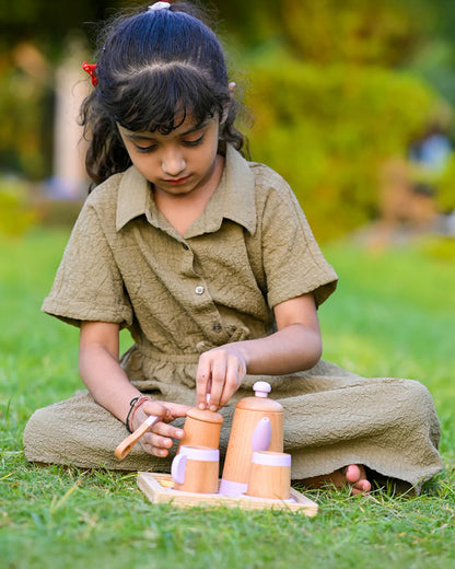 Nesta Toys Wooden Tea Set-10 Pieces-Enhances Role Play-Pretend & Play Toy-24M+