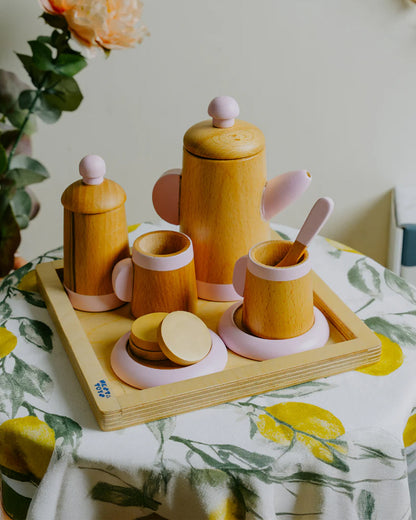 Nesta Toys Wooden Tea Set-10 Pieces-Enhances Role Play-Pretend & Play Toy-24M+