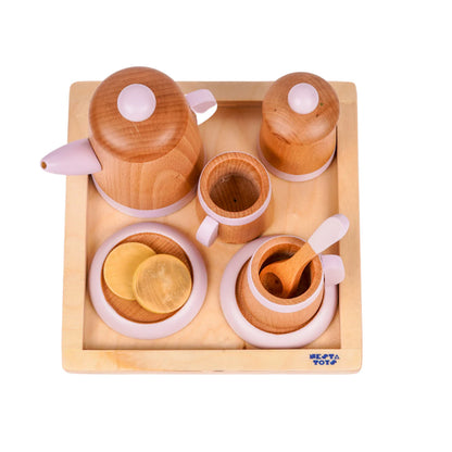 Nesta Toys Wooden Tea Set-10 Pieces-Enhances Role Play-Pretend & Play Toy-24M+