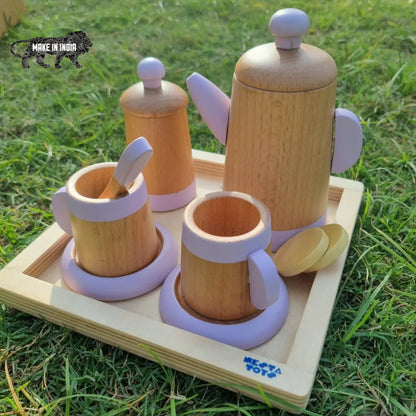 Nesta Toys Wooden Tea Set-10 Pieces-Enhances Role Play-Pretend & Play Toy-24M+