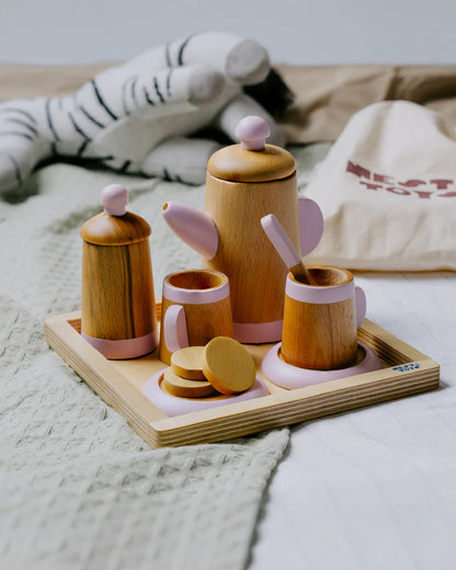 Nesta Toys Wooden Tea Set-10 Pieces-Enhances Role Play-Pretend & Play Toy-24M+