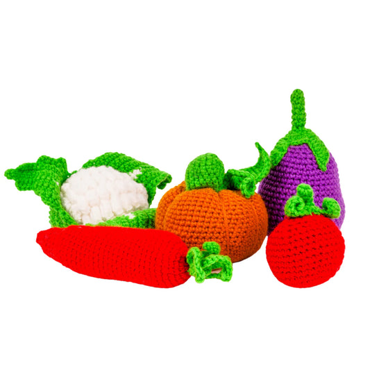 Nesta Toys Crochet Vegetable Toy Set-5 Pieces-Enhances Role Play-Pretend & Play Toy-24M+