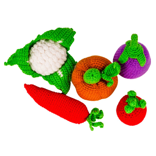 Nesta Toys Crochet Vegetable Toy Set-5 Pieces-Enhances Role Play-Pretend & Play Toy-24M+