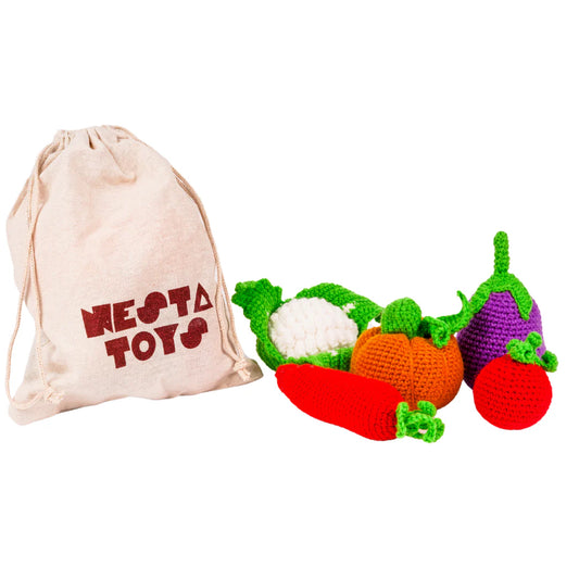 Nesta Toys Crochet Vegetable Toy Set-5 Pieces-Enhances Role Play-Pretend & Play Toy-24M+