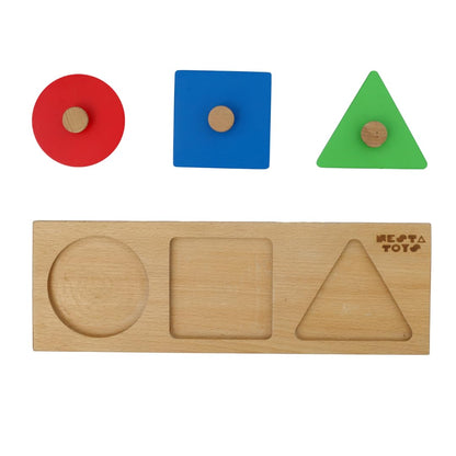 Nesta Toys Montessori Shapes Knob Jumbo Puzzle-Easy To Grasp-Learning & Educational Toys-24M+