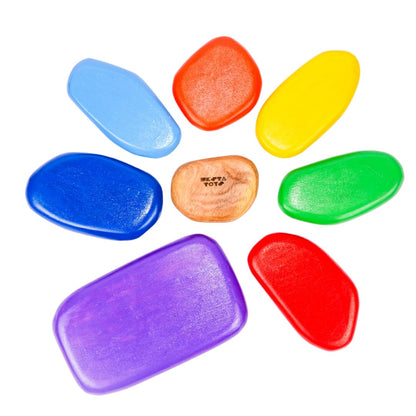 Nesta Toys Wooden Balancing Pebbles Puzzle-8 Pieces-Enhances Hand Eye Coordination-Learning & Educational Toys-24M+