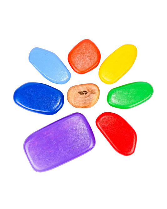 Nesta Toys Wooden Balancing Pebbles Puzzle-8 Pieces-Enhances Hand Eye Coordination-Learning & Educational Toys-24M+