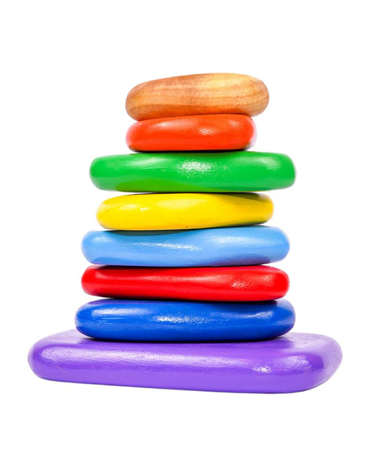 Nesta Toys Wooden Balancing Pebbles Puzzle-8 Pieces-Enhances Hand Eye Coordination-Learning & Educational Toys-24M+