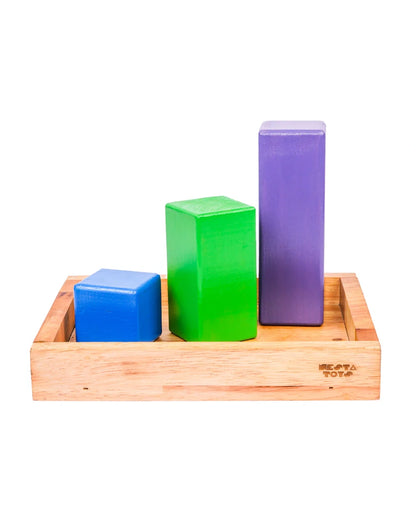 Nesta Toys Wooden Building Blocks With Tray-12 Pieces-Enhances Hand Eye Coordination-Learning & Educational Toys-24M+