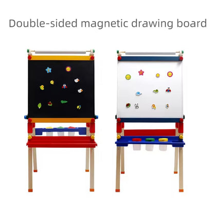Nesta Toys Easel With Adjustable Double Sided Magnetic Board-Enhances Motor Skills-Art & Craft Kit-18M+