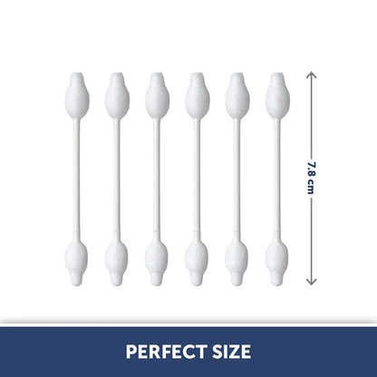 Hopop Safety Tips Cotton Buds-Dual Ended-Made With Natural Cotton-For Infants-55 Pieces